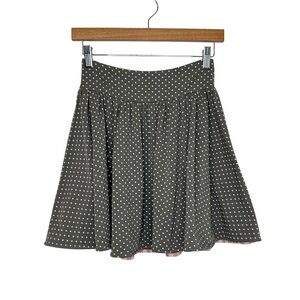 Matilda Jane MJC Hello Lovely Lots of Dots Skirt Sz 12 Pull On Gray White